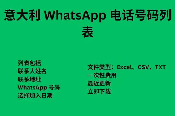 意大利 WhatsApp 电话号码列表